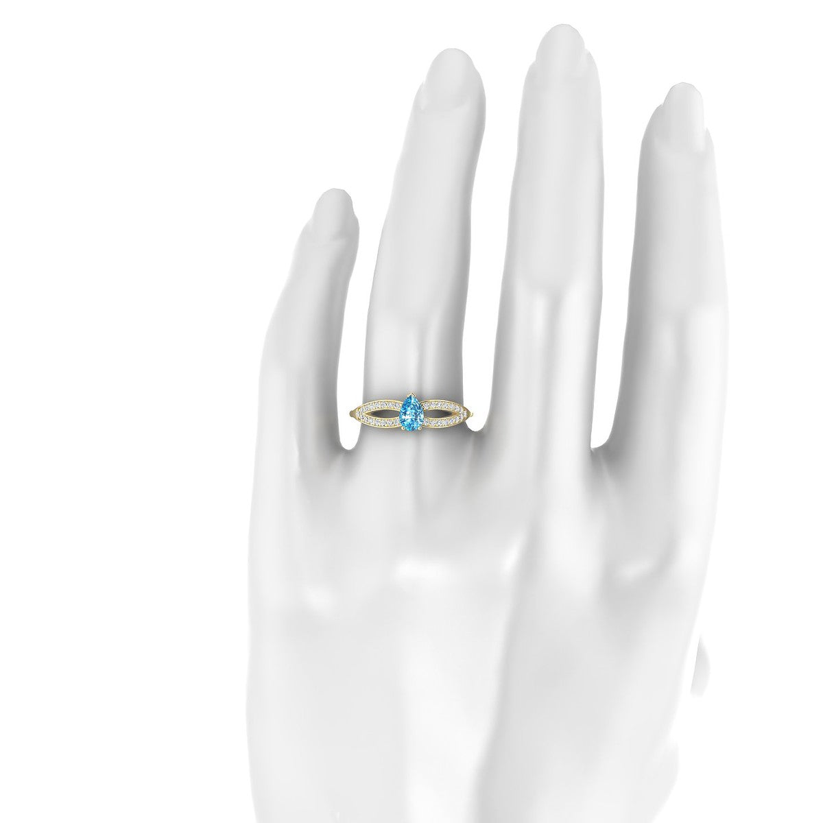 Prestige | 18k Yellow Gold 6 x 4 mm Pear Topaz Ring