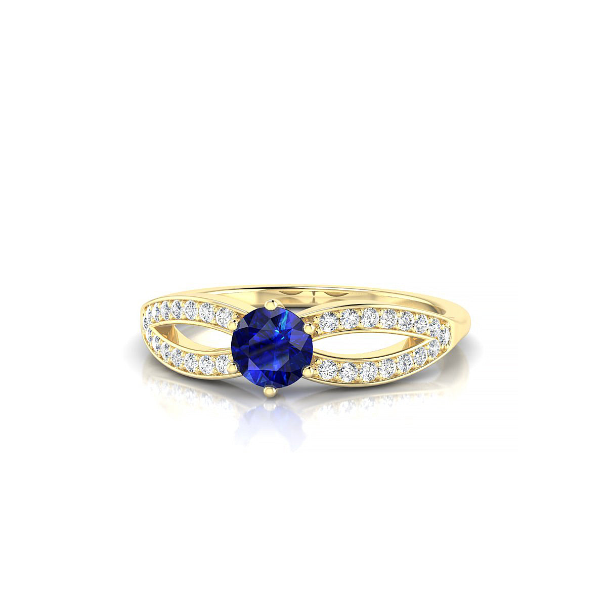 Prestige | 18k Yellow Gold 4.5 mm Round Sapphire Ring