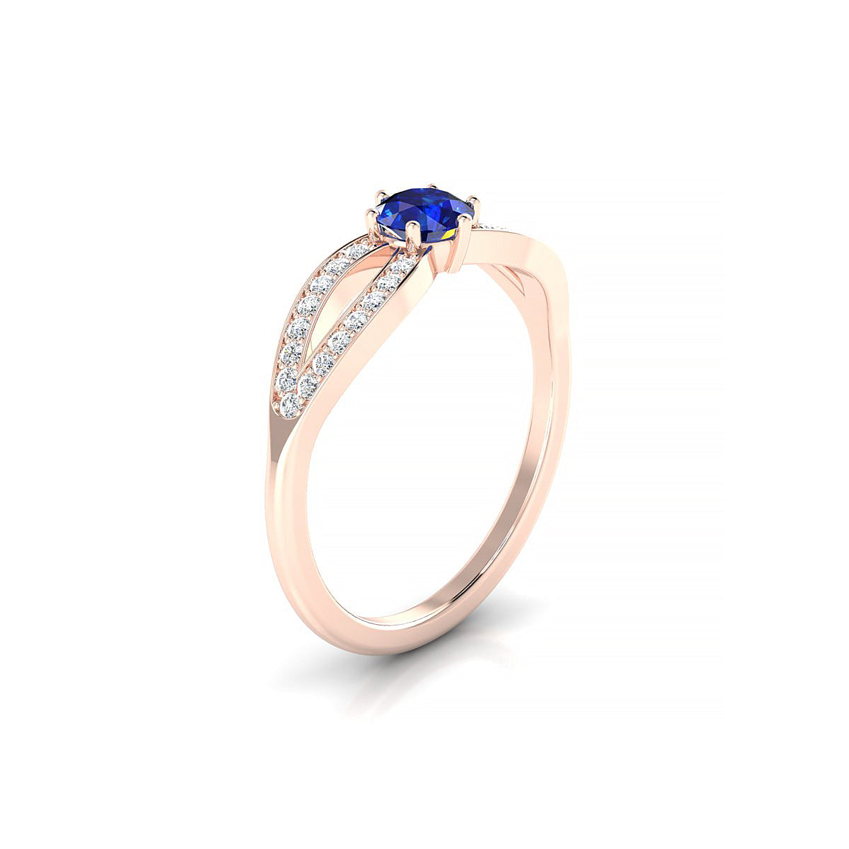 Prestige | 18k Rose Gold 4.5 mm Round Sapphire Ring