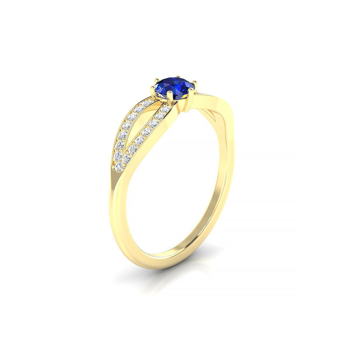Prestige | 18k Yellow Gold 4.5 mm Round Sapphire Ring