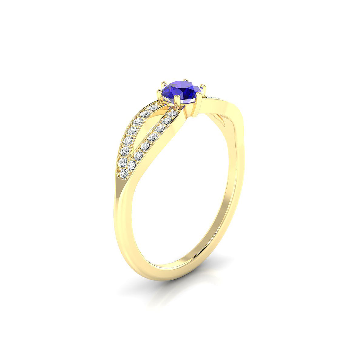 Prestige | 18k Yellow Gold 4.5 mm Round Tanzanite Ring