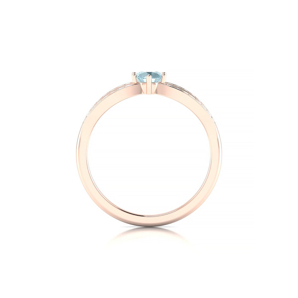 Prestige | 18k Rose Gold 4.5 mm Round Aquamarine Ring
