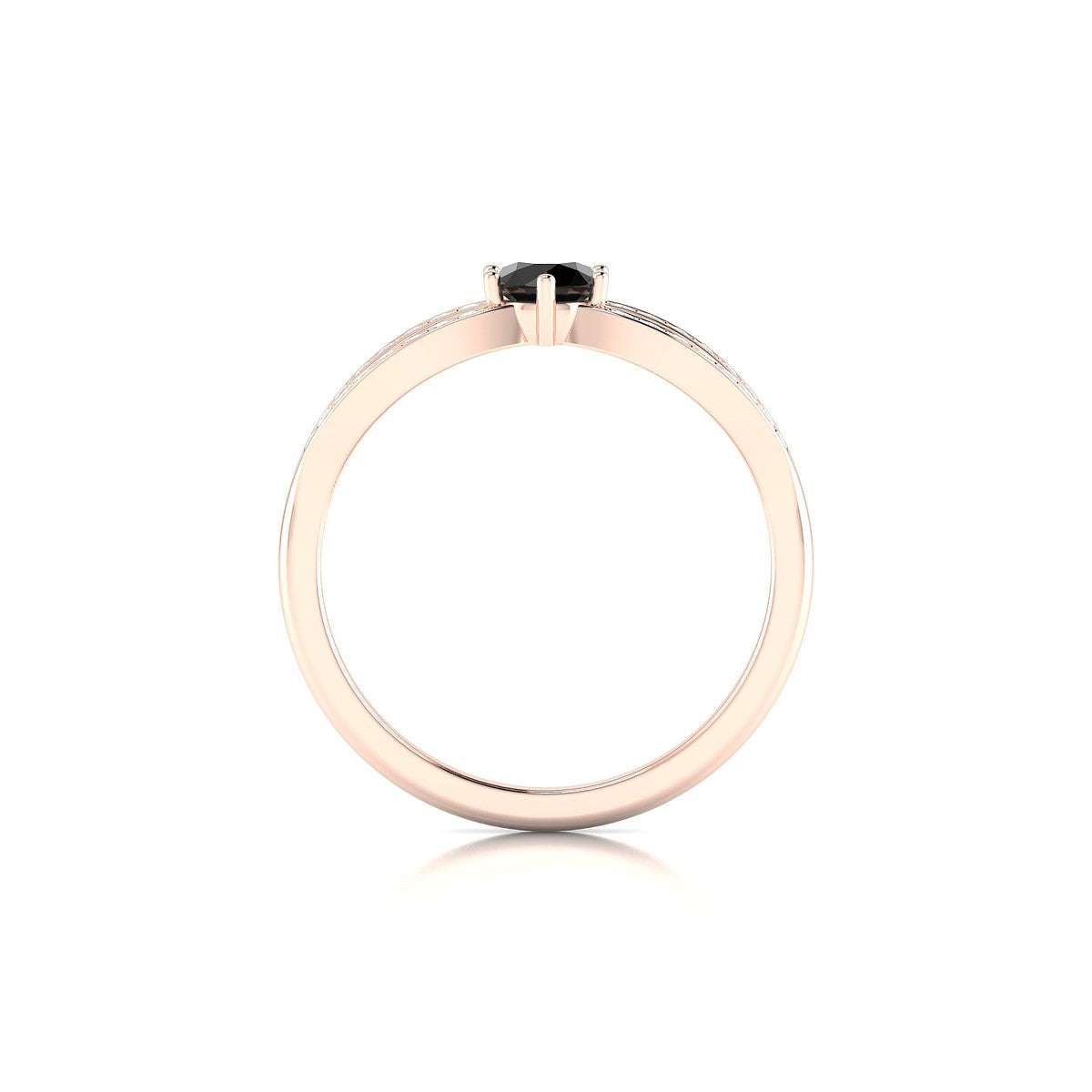 Prestige | 18k Rose Gold 4.5 mm Round Black Diamond Ring