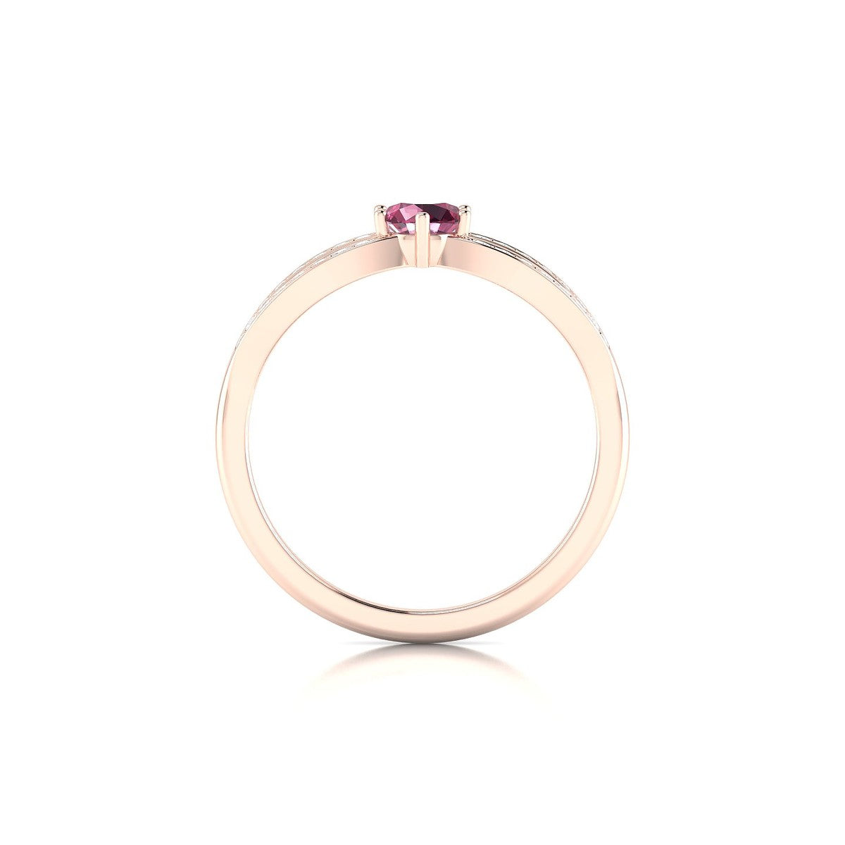 Prestige | 18k Rose Gold 4.5 mm Round Rhodolite Ring