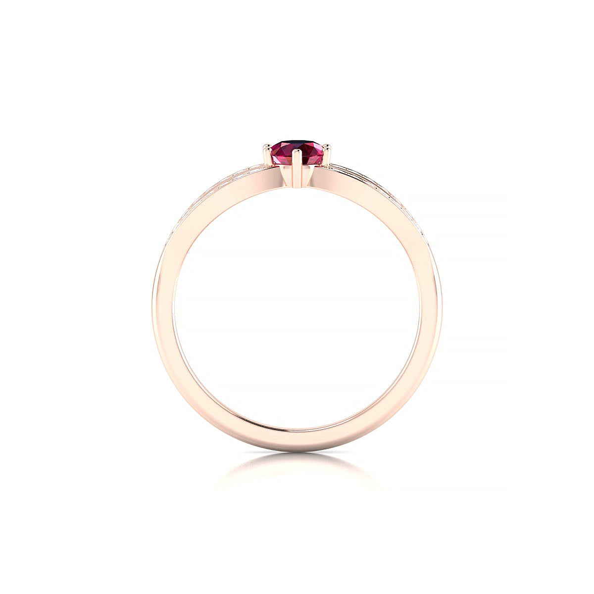 Prestige | 18k Rose Gold 4.5 mm Round Ruby Ring