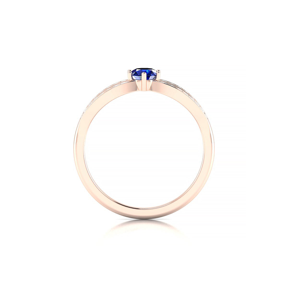 Prestige | 18k Rose Gold 4.5 mm Round Sapphire Ring