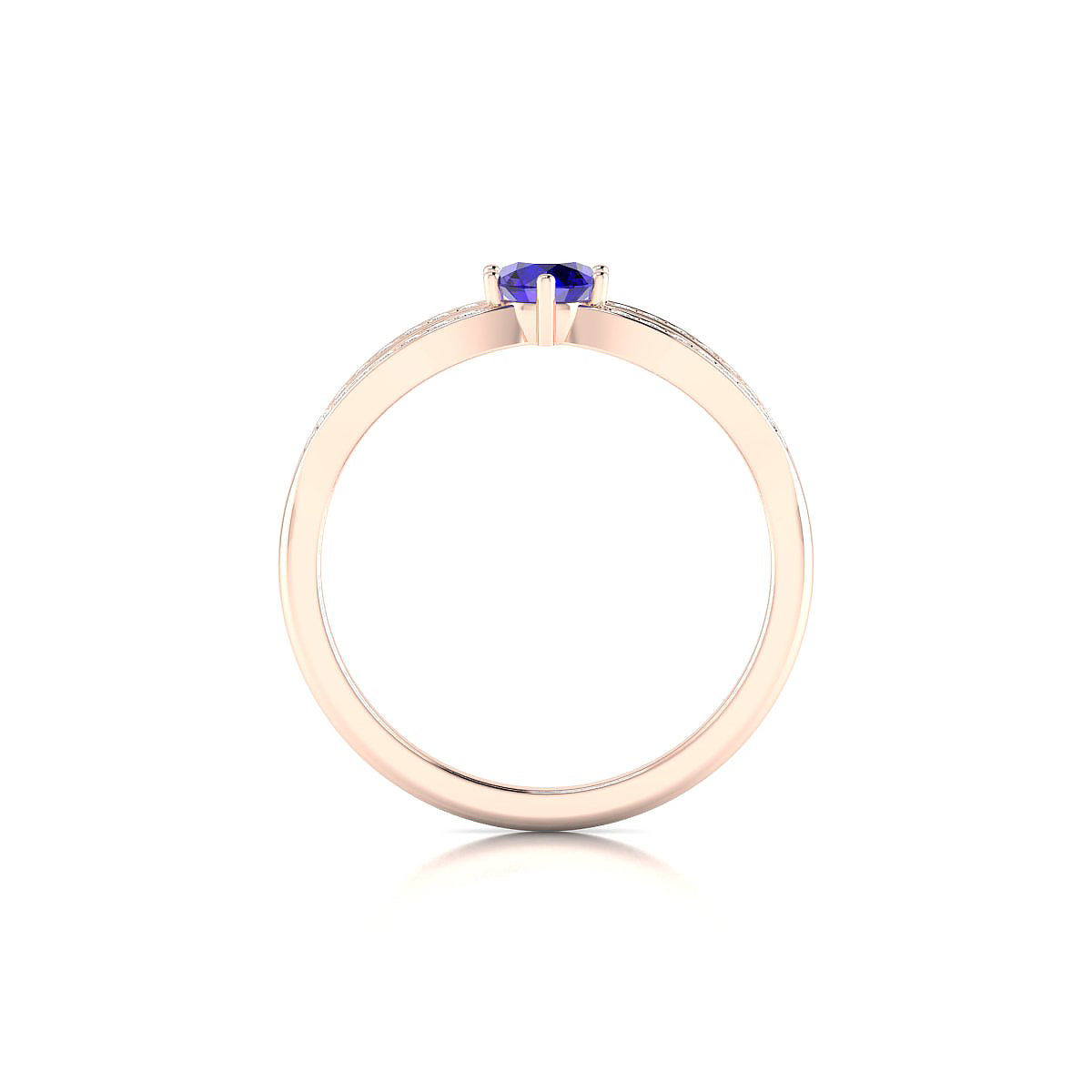 Prestige | 18k Rose Gold 4.5 mm Round Tanzanite Ring