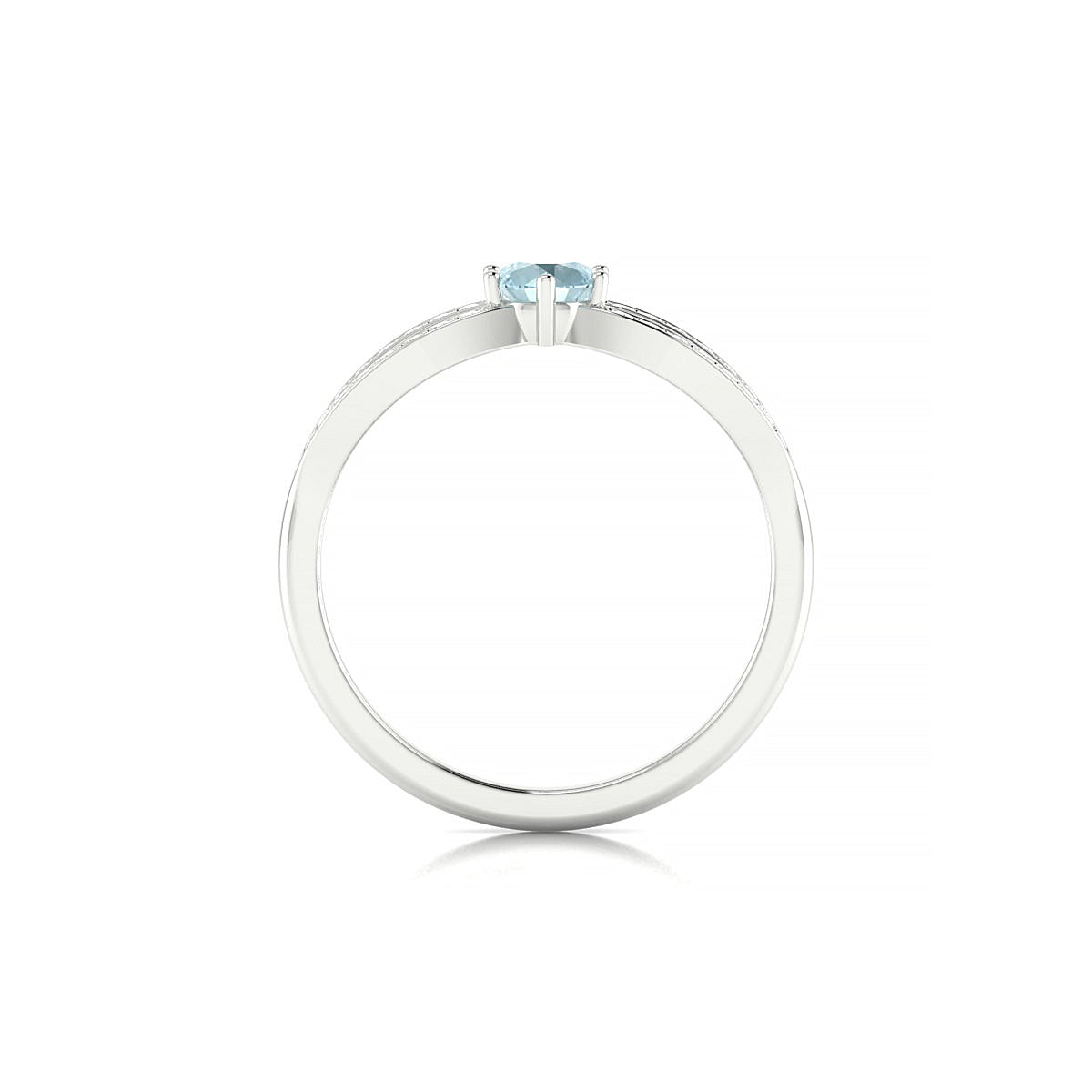 Prestige | 18k White Gold 4.5 mm Round Aquamarine Ring