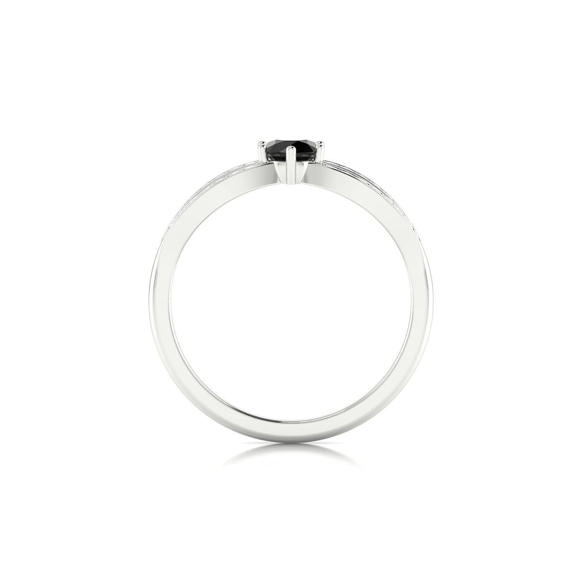 Prestige | 18k White Gold 4.5 mm Round Black Diamond Ring