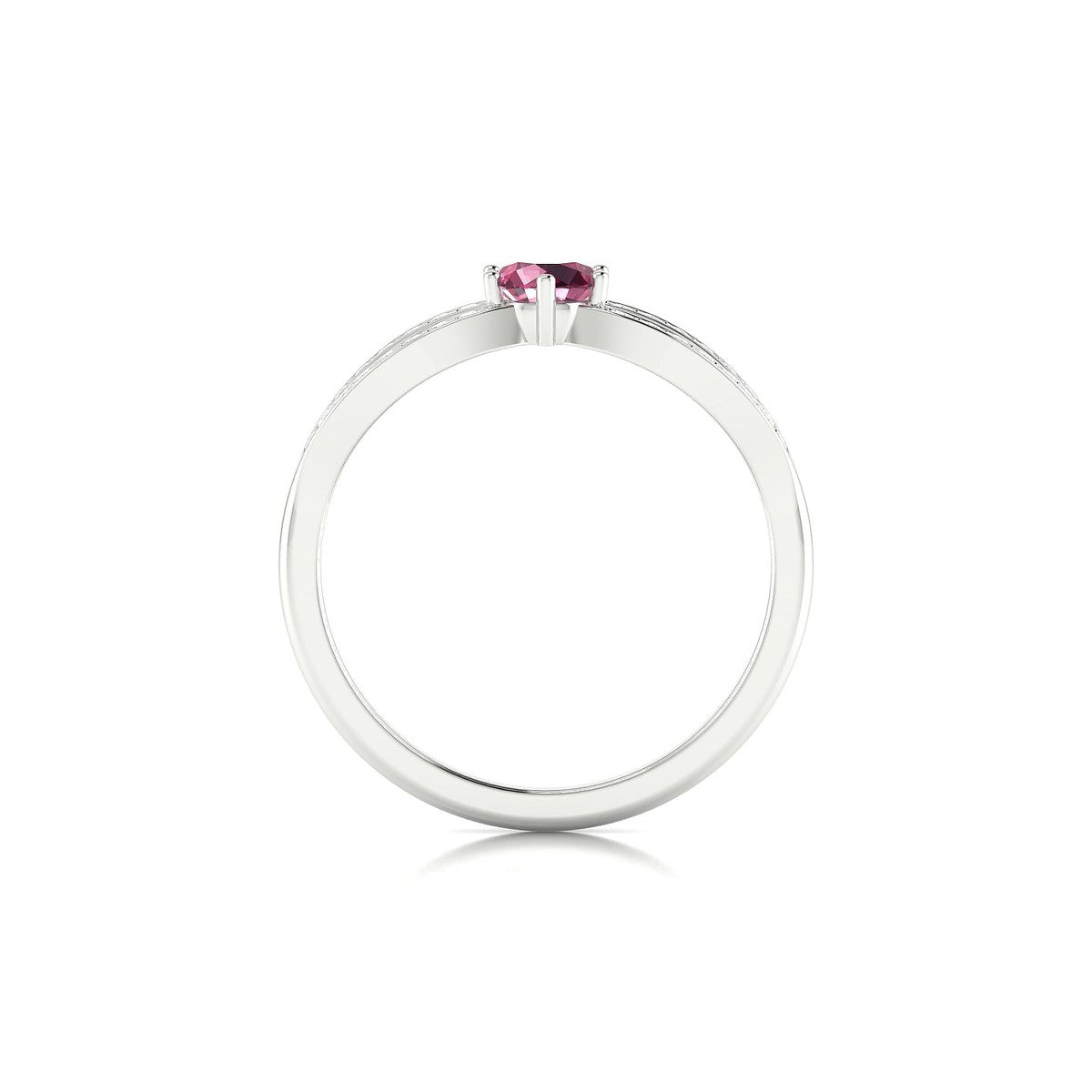 Prestige | 18k White Gold 4.5 mm Round Rhodolite Ring