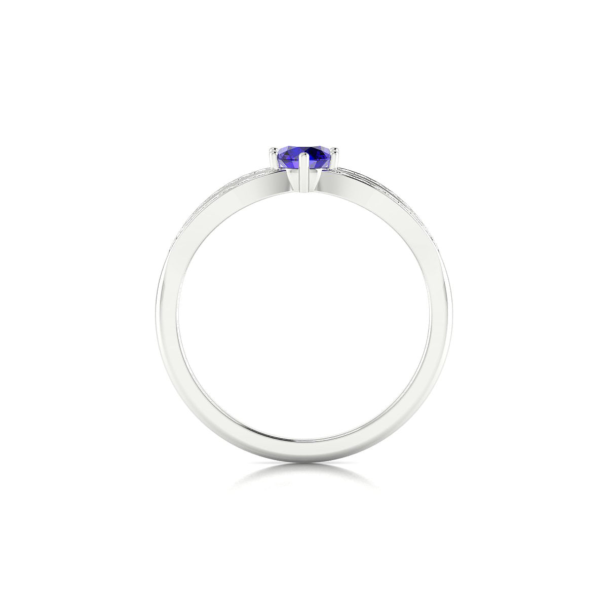 Prestige | 18k White Gold 4.5 mm Round Tanzanite Ring