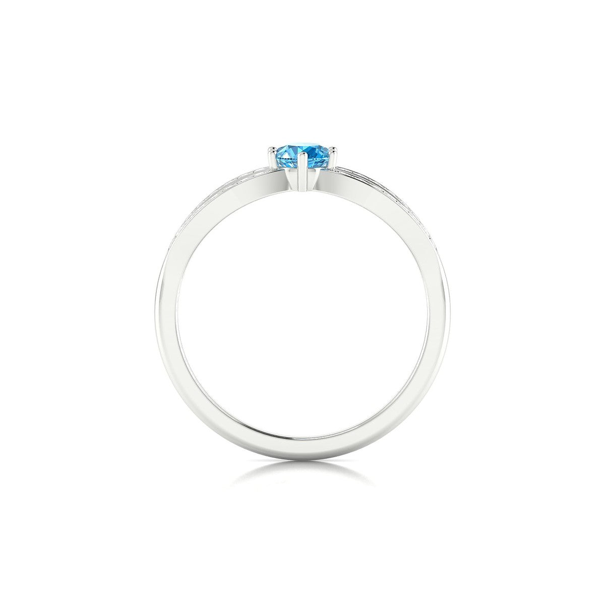 Prestige | 18k White Gold 4.5 mm Round Topaz Ring