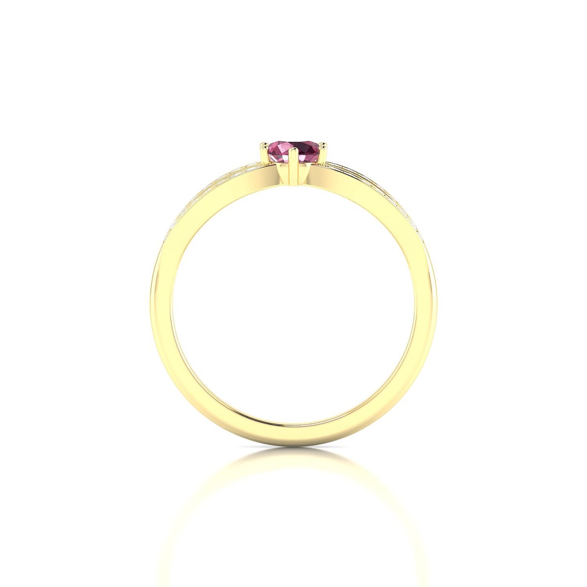 Prestige | 18k Yellow Gold 4.5 mm Round Rhodolite Ring