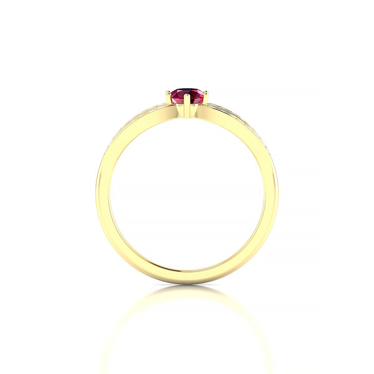 Prestige | 18k Yellow Gold 4.5 mm Round Ruby Ring
