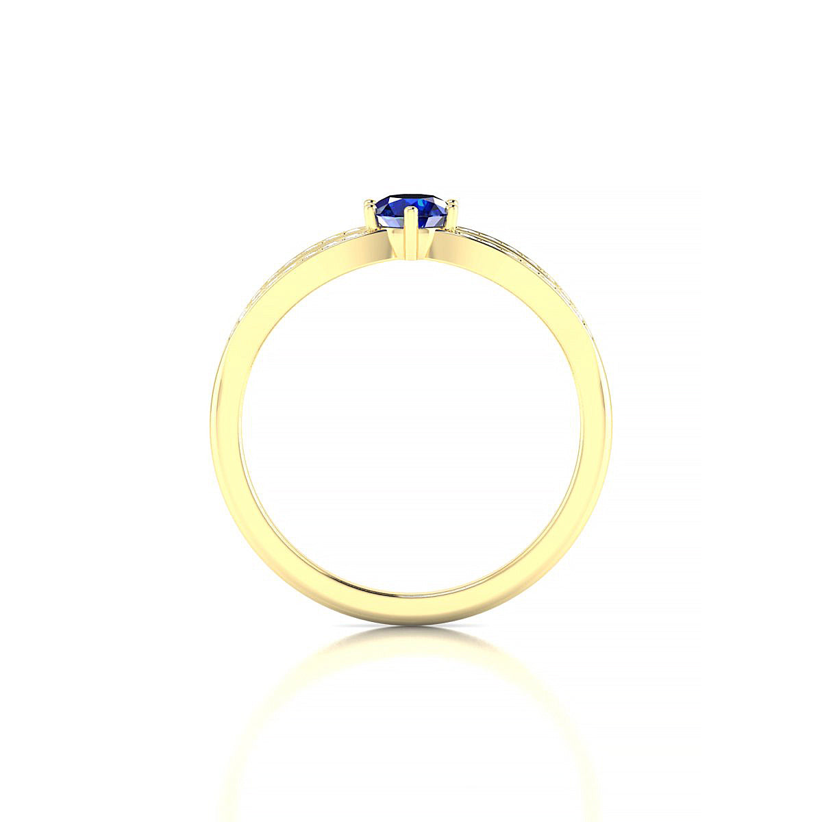 Prestige | 18k Yellow Gold 4.5 mm Round Sapphire Ring