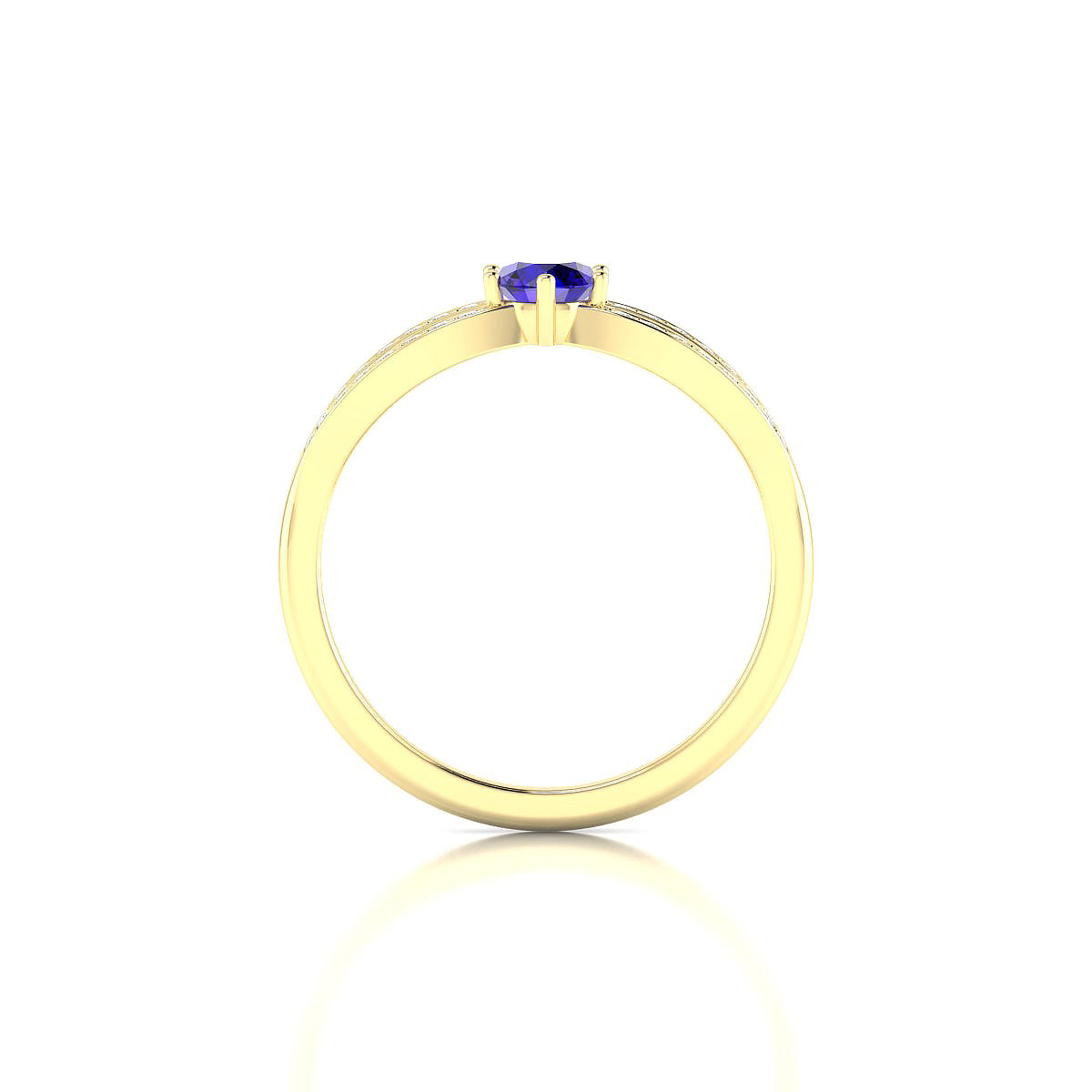 Prestige | 18k Yellow Gold 4.5 mm Round Tanzanite Ring