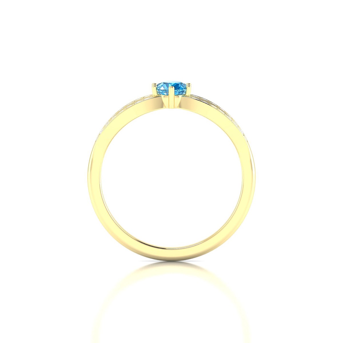 Prestige | 18k Yellow Gold 4.5 mm Round Topaz Ring