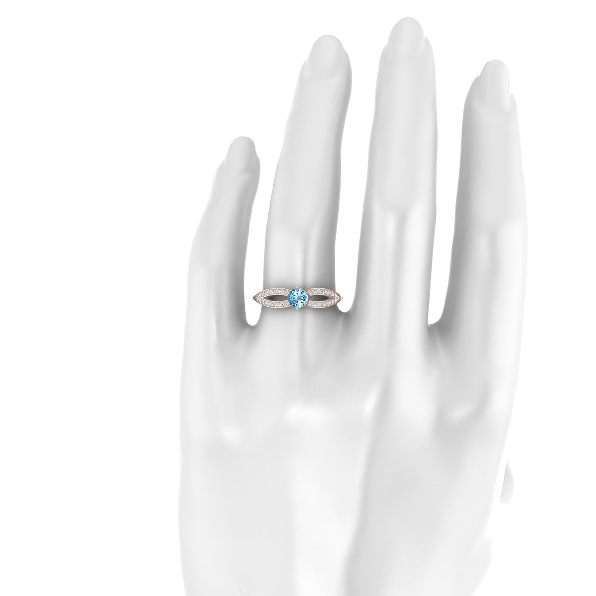 Prestige | 18k Rose Gold 4.5 mm Round Topaz Ring