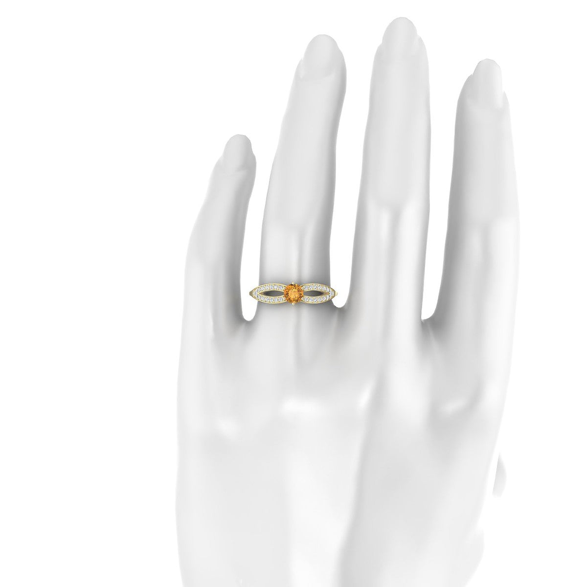 Prestige | 18k Yellow Gold 4.5 mm Round Citrine Ring