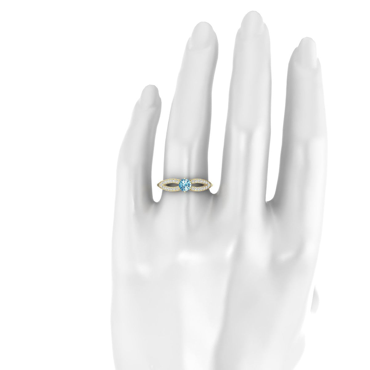 Prestige | 18k Yellow Gold 4.5 mm Round Topaz Ring