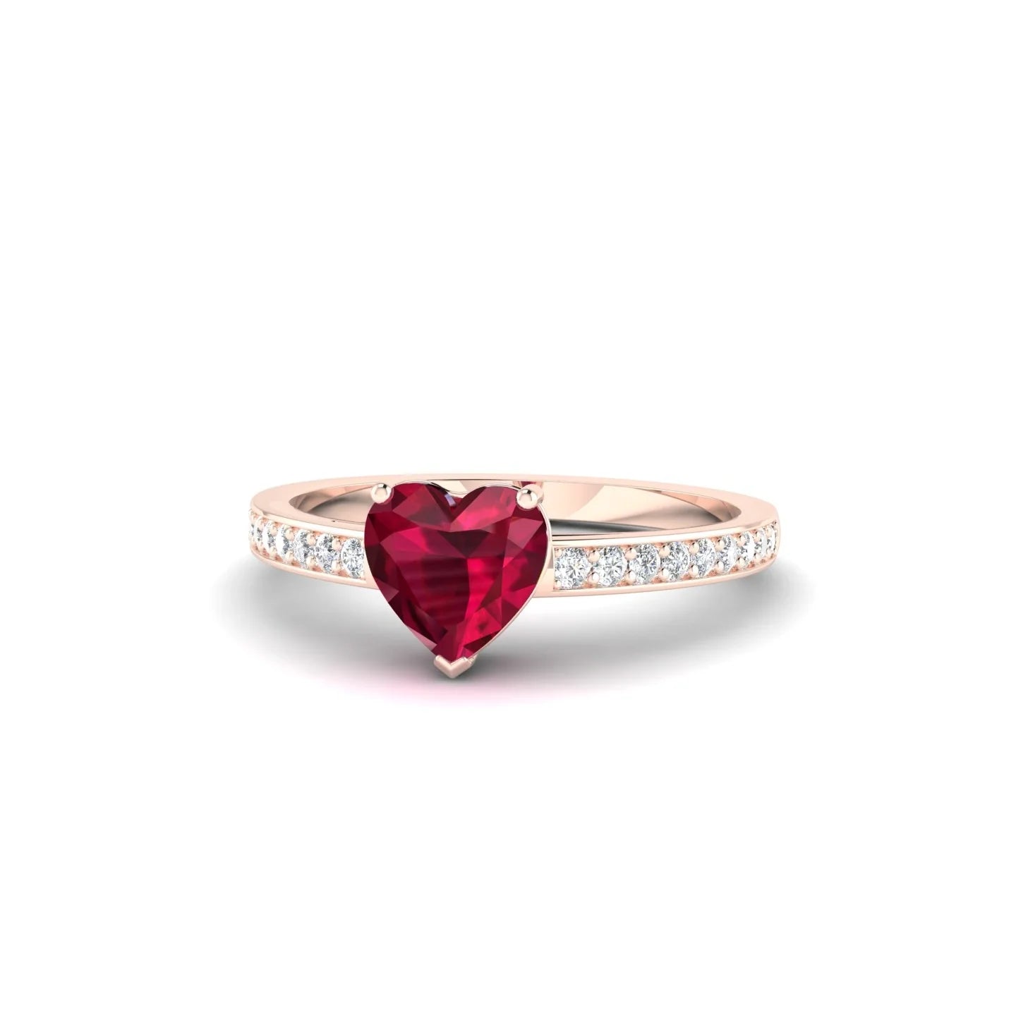 Promise | 18k Rose Gold 5.5 mm Heart Ruby Ring