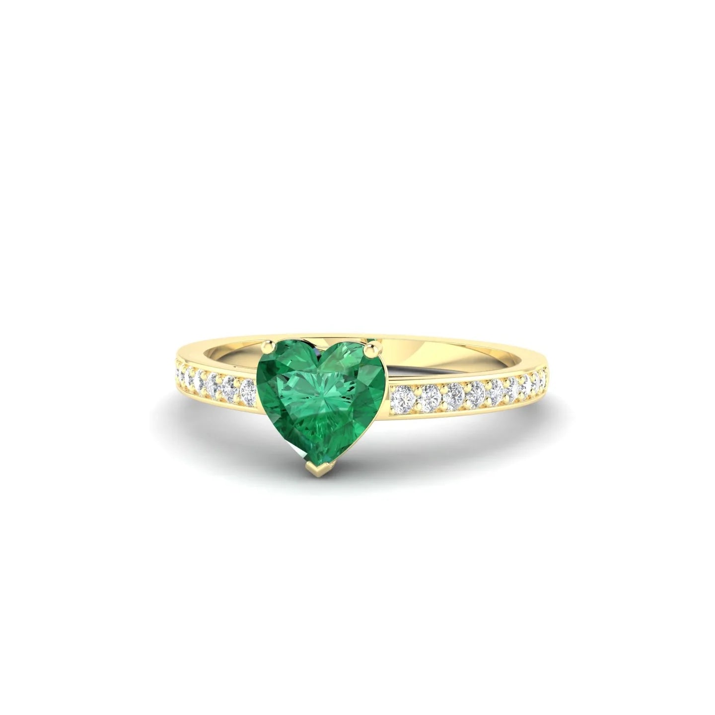 Promise | 18k Yellow Gold 5.5 mm Heart Emerald Ring