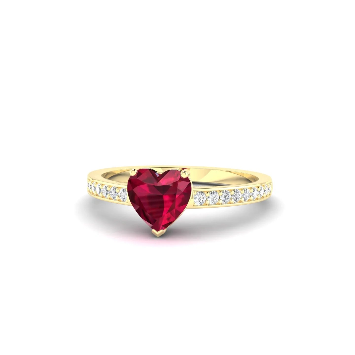 Promise | 18k Yellow Gold 5.5 mm Heart Ruby Ring