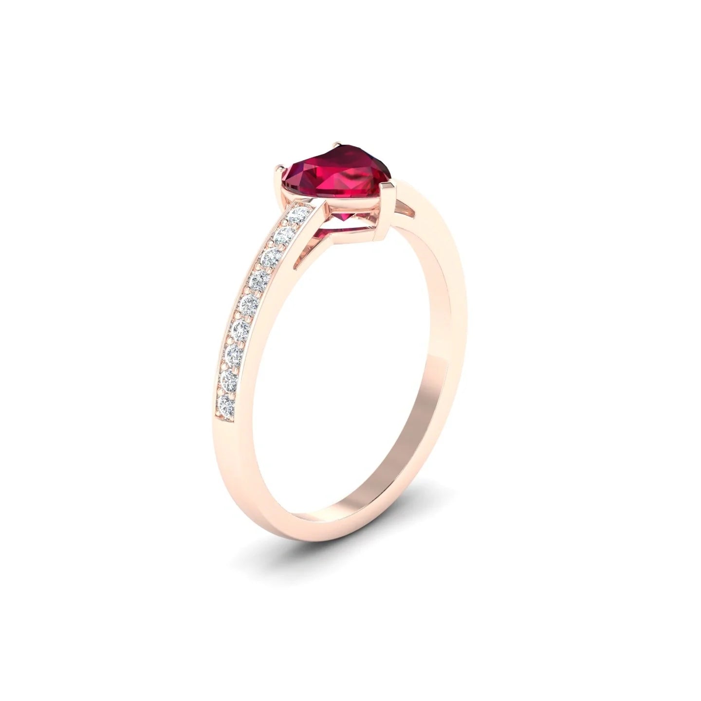 Promise | 18k Rose Gold 5.5 mm Heart Ruby Ring