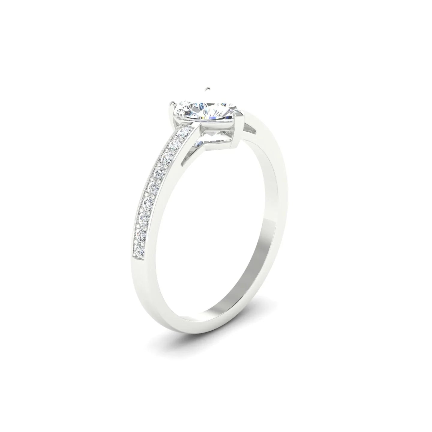 Promise | 18k White Gold 5.5 mm Heart Diamond Ring