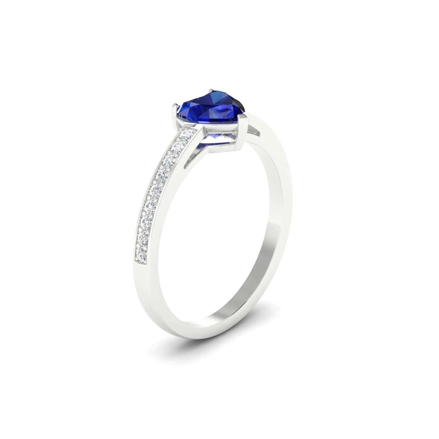 Promise | 18k White Gold 5.5 mm Heart Sapphire Ring