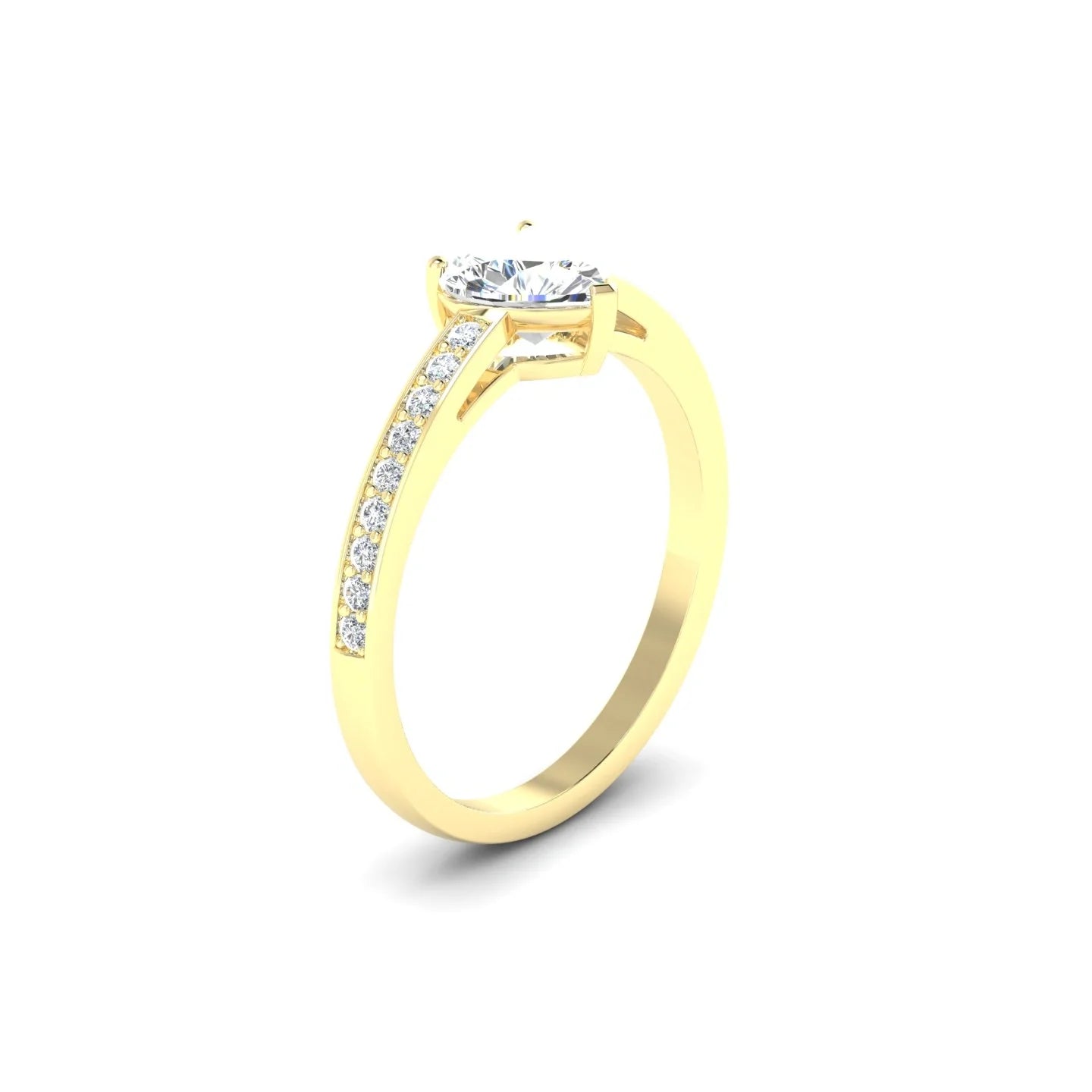Promise | 18k Yellow Gold 5.5 mm Heart Diamond Ring