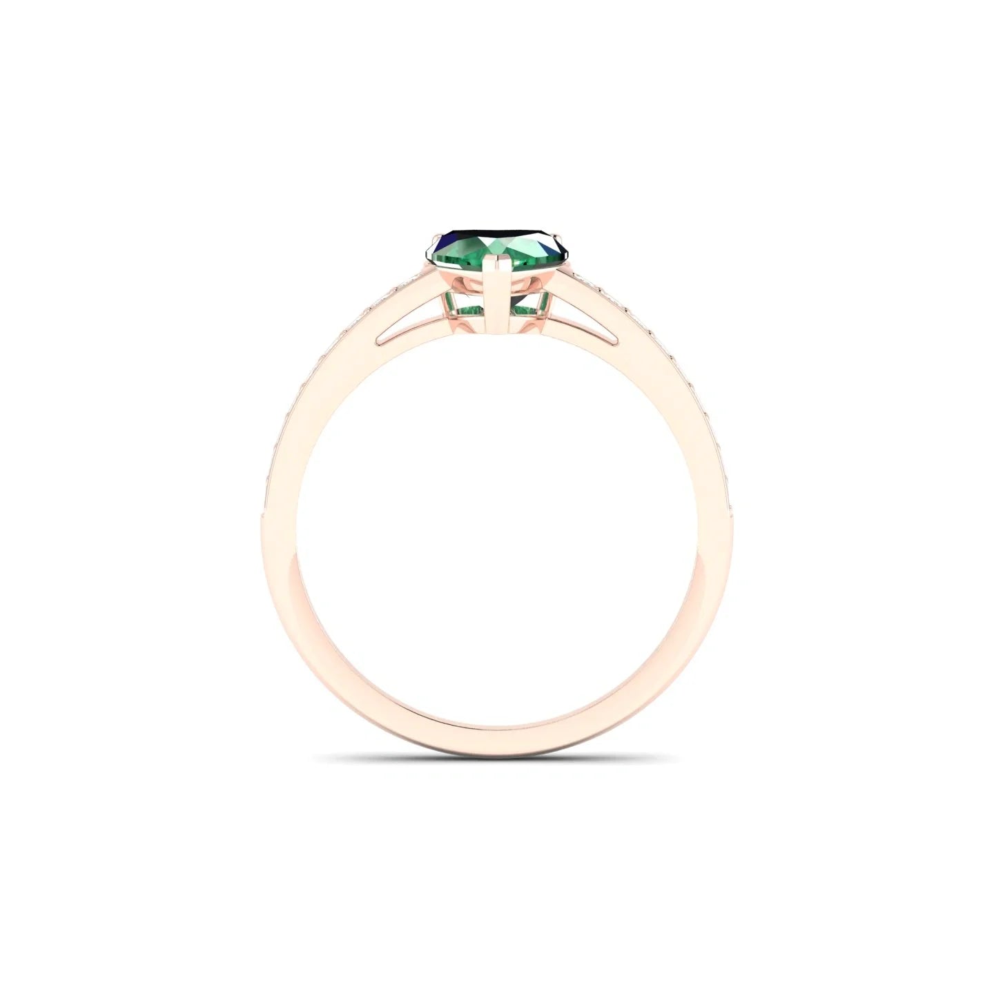 Promise | 18k Rose Gold 5.5 mm Heart Emerald Ring
