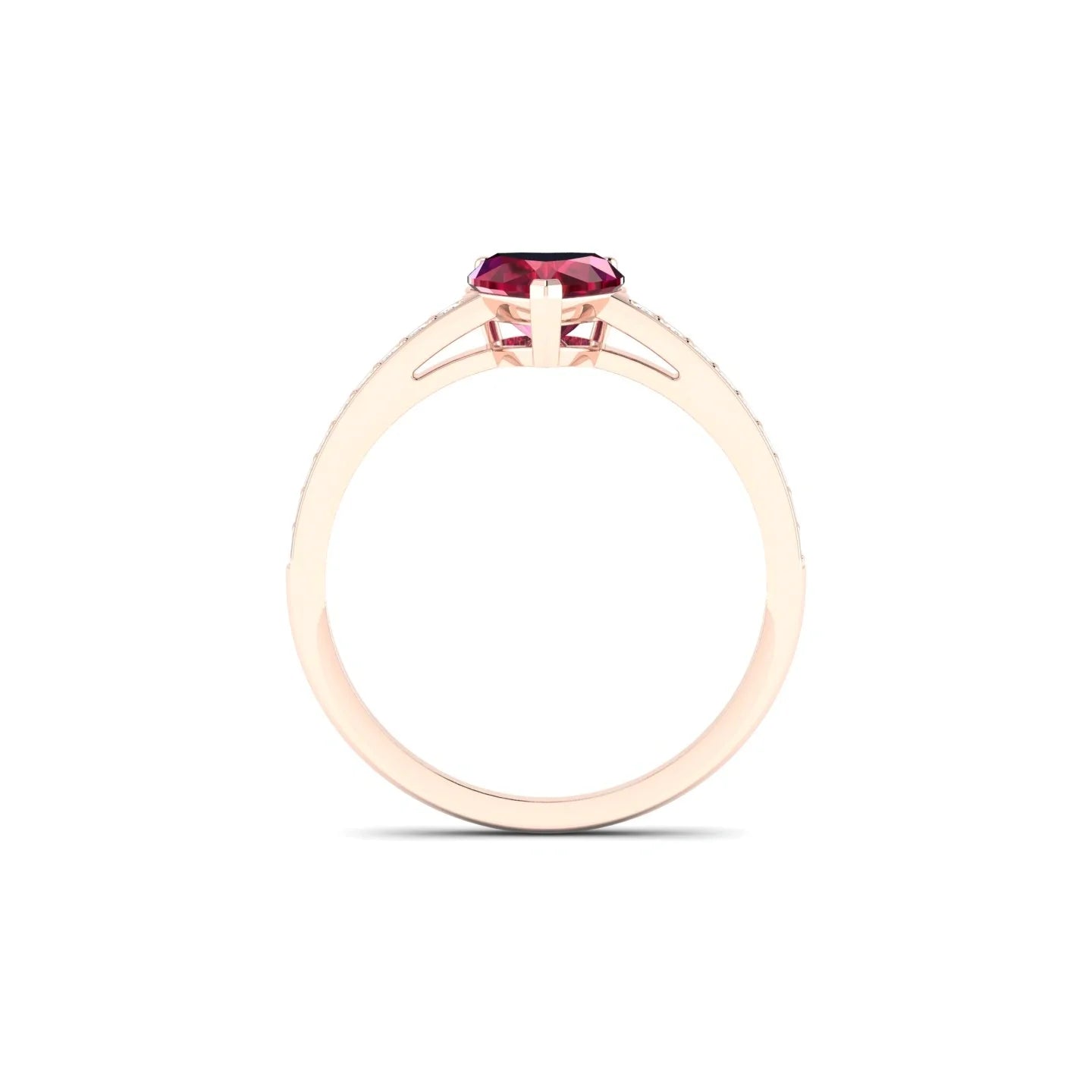 Promise | 18k Rose Gold 5.5 mm Heart Ruby Ring
