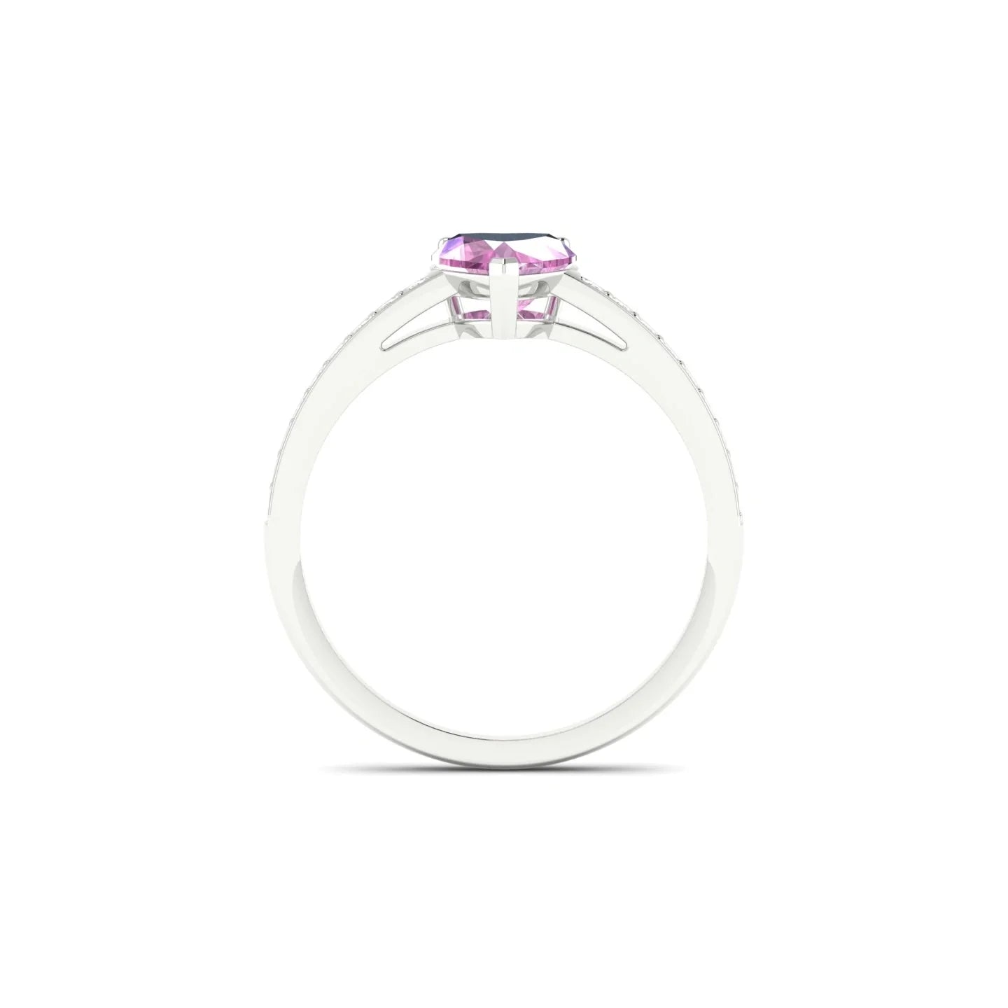 Promise | 18k White Gold 5.5 mm Heart Pink Sapphire Ring