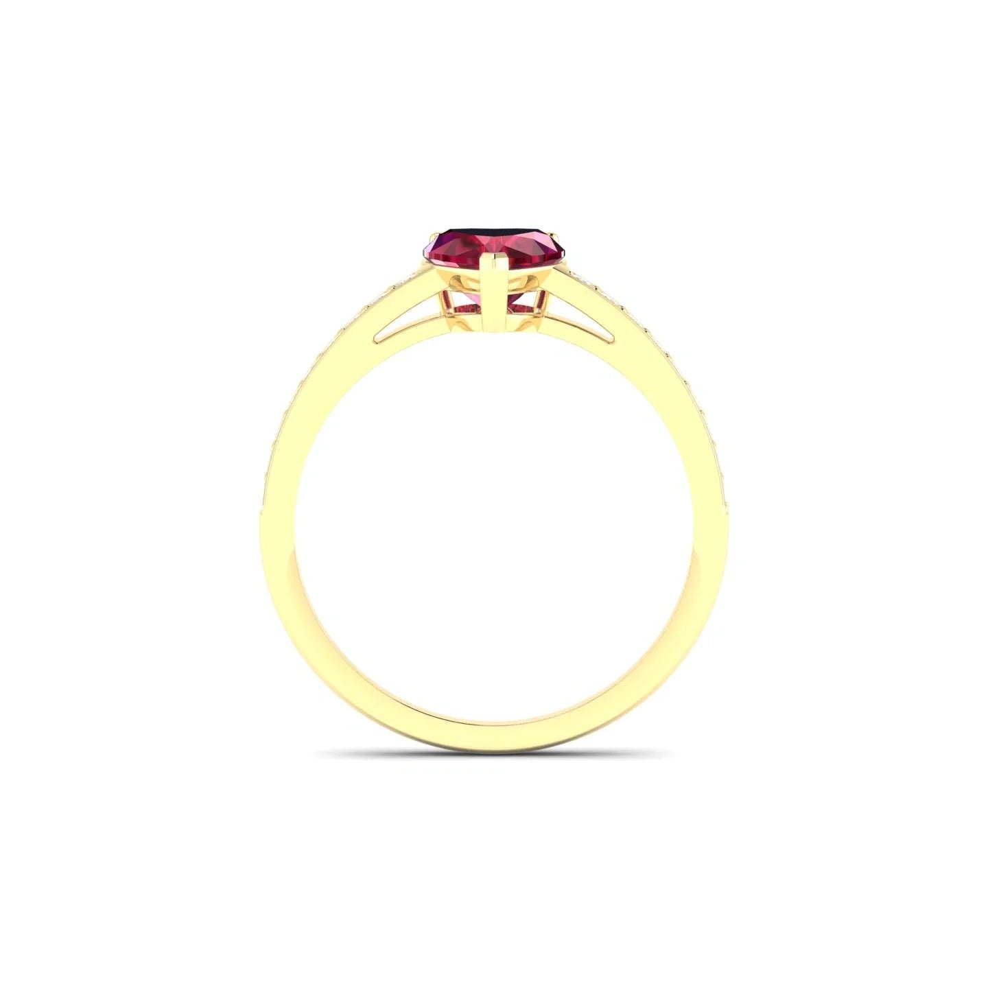 Promise | 18k Yellow Gold 5.5 mm Heart Ruby Ring