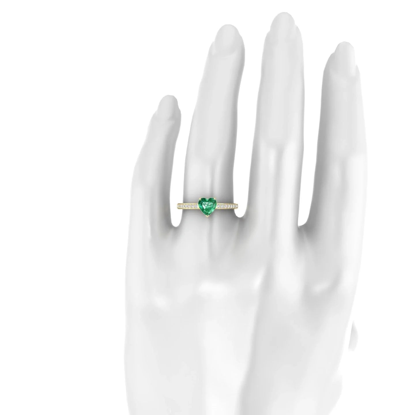 Promise | 18k Yellow Gold 5.5 mm Heart Emerald Ring