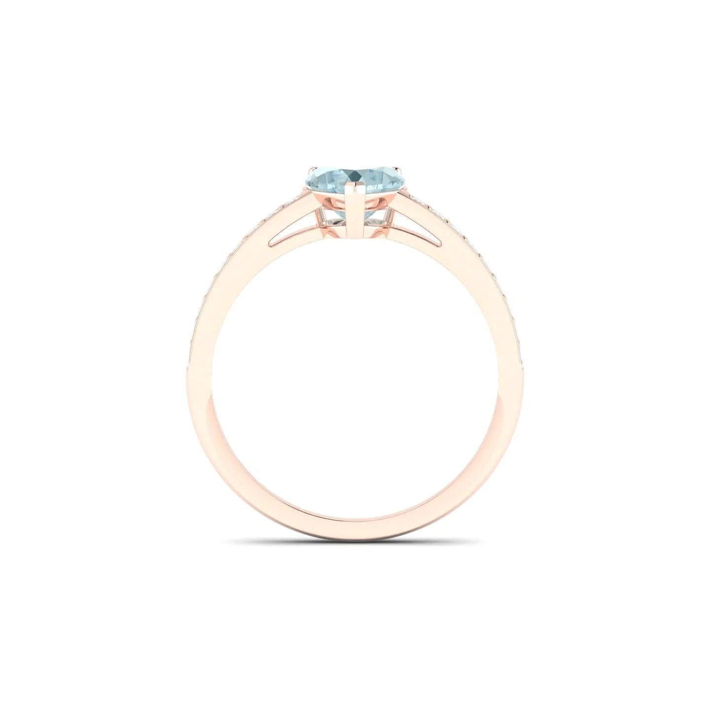 Promise | 18k Rose Gold 6 mm Heart Aquamarine Ring
