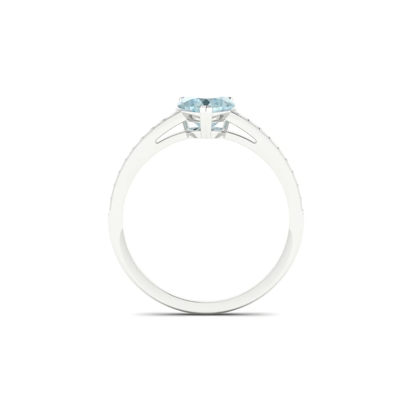 Promise | 18k White Gold 6 mm Heart Aquamarine Ring