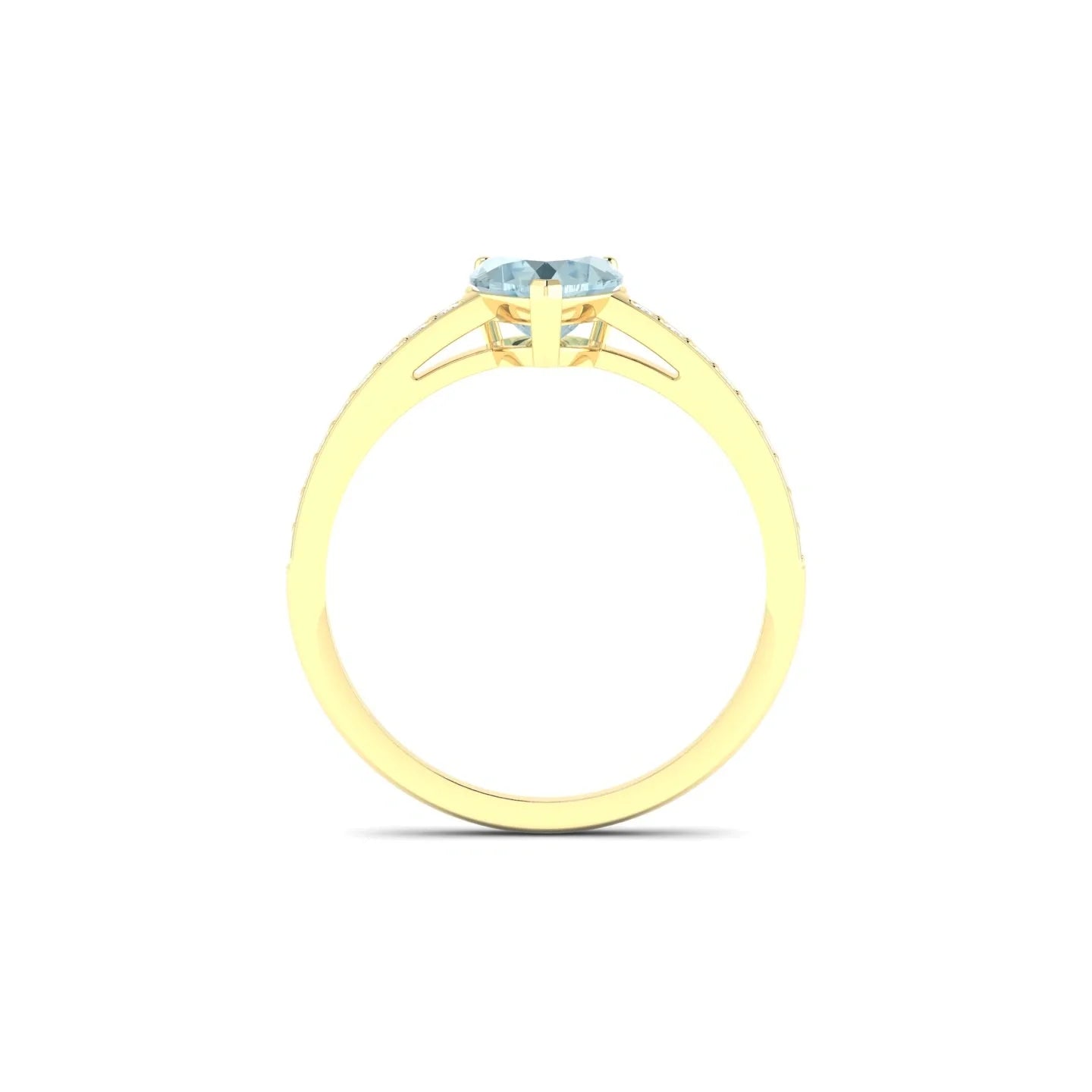 Promise | 18k Yellow Gold 6 mm Heart Aquamarine Ring