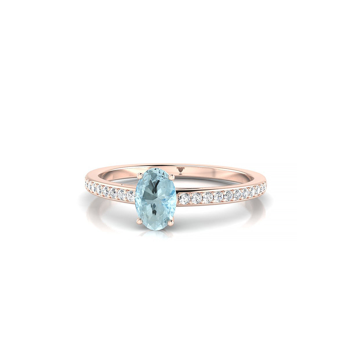 Promise | 18k Rose Gold 6 x 4 mm Oval Aquamarine Ring