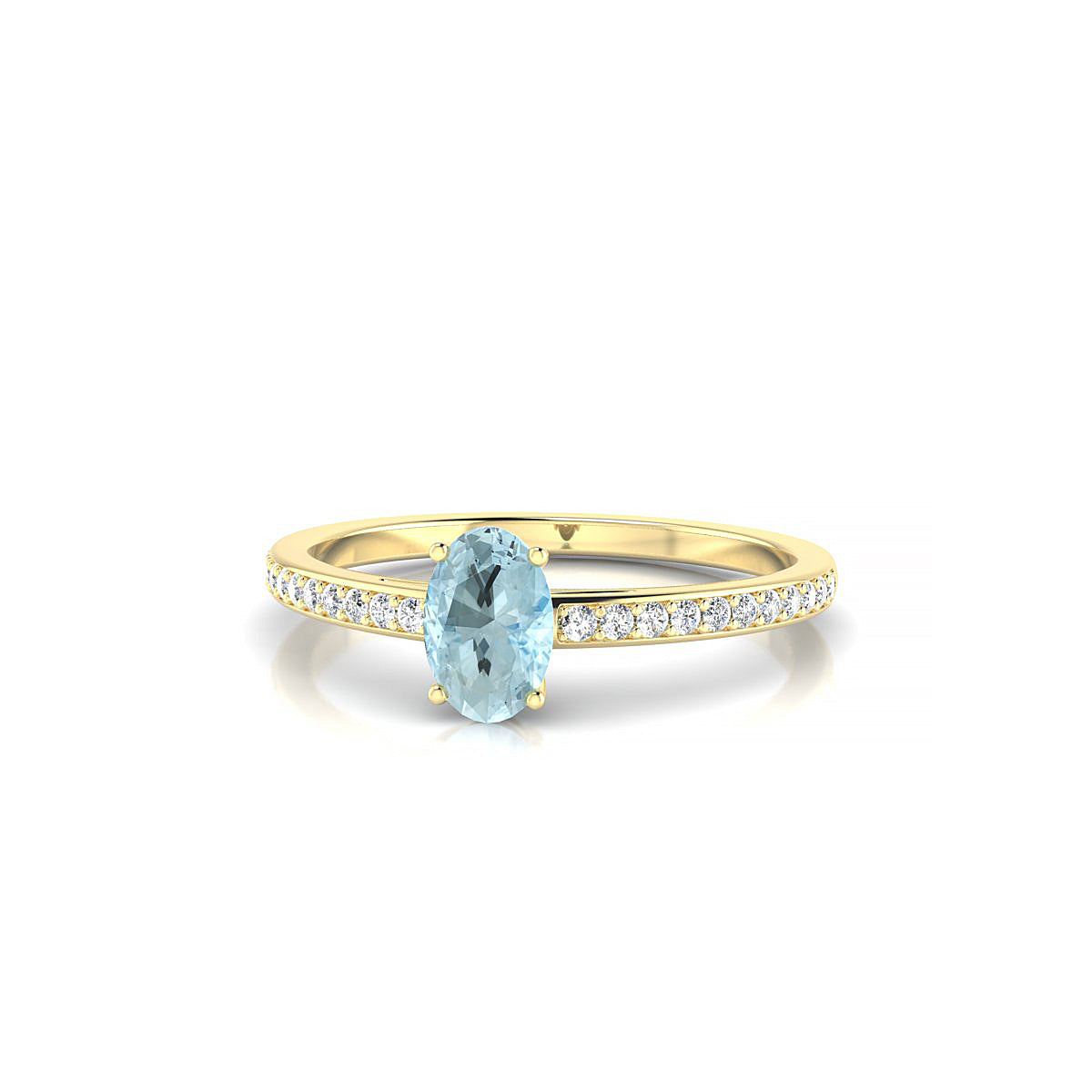 Promise | 18k Yellow Gold 6 x 4 mm Oval Aquamarine Ring