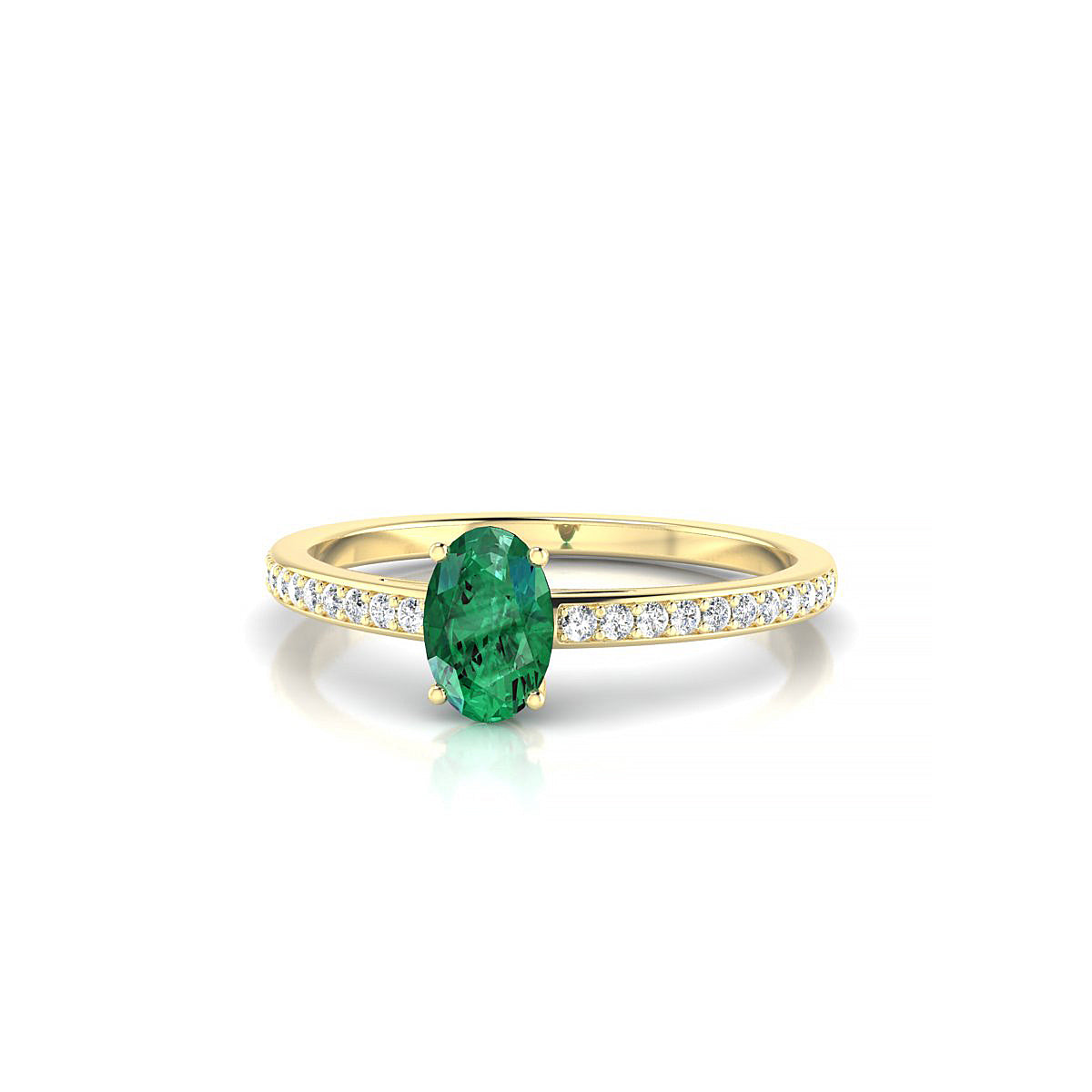 Promise | 18k Yellow Gold 6 x 4 mm Oval Emerald Ring