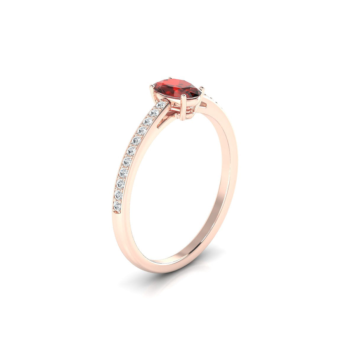 Promise | 18k Rose Gold 6 x 4 mm Oval Garnet Ring