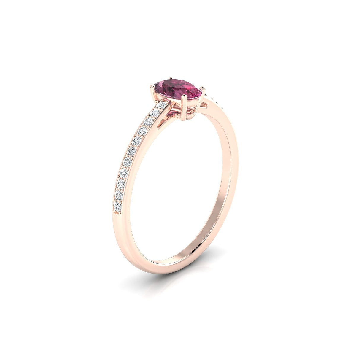 Promise | 18k Rose Gold 6 x 4 mm Oval Rhodolite Ring