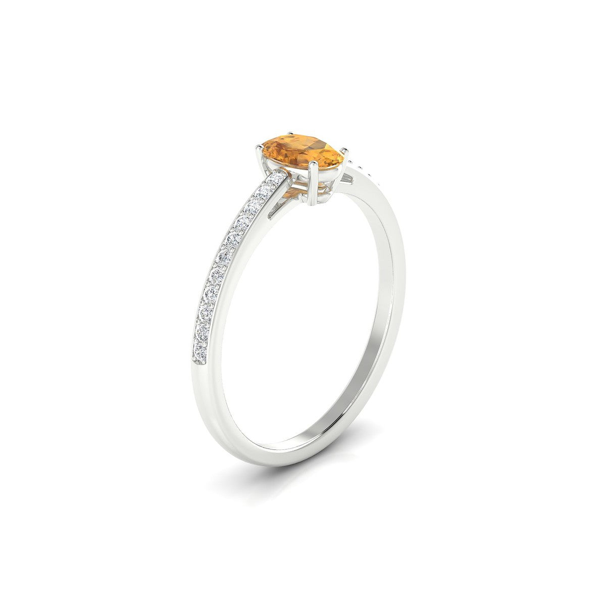Promise | 18k White Gold 6 x 4 mm Oval Citrine Ring