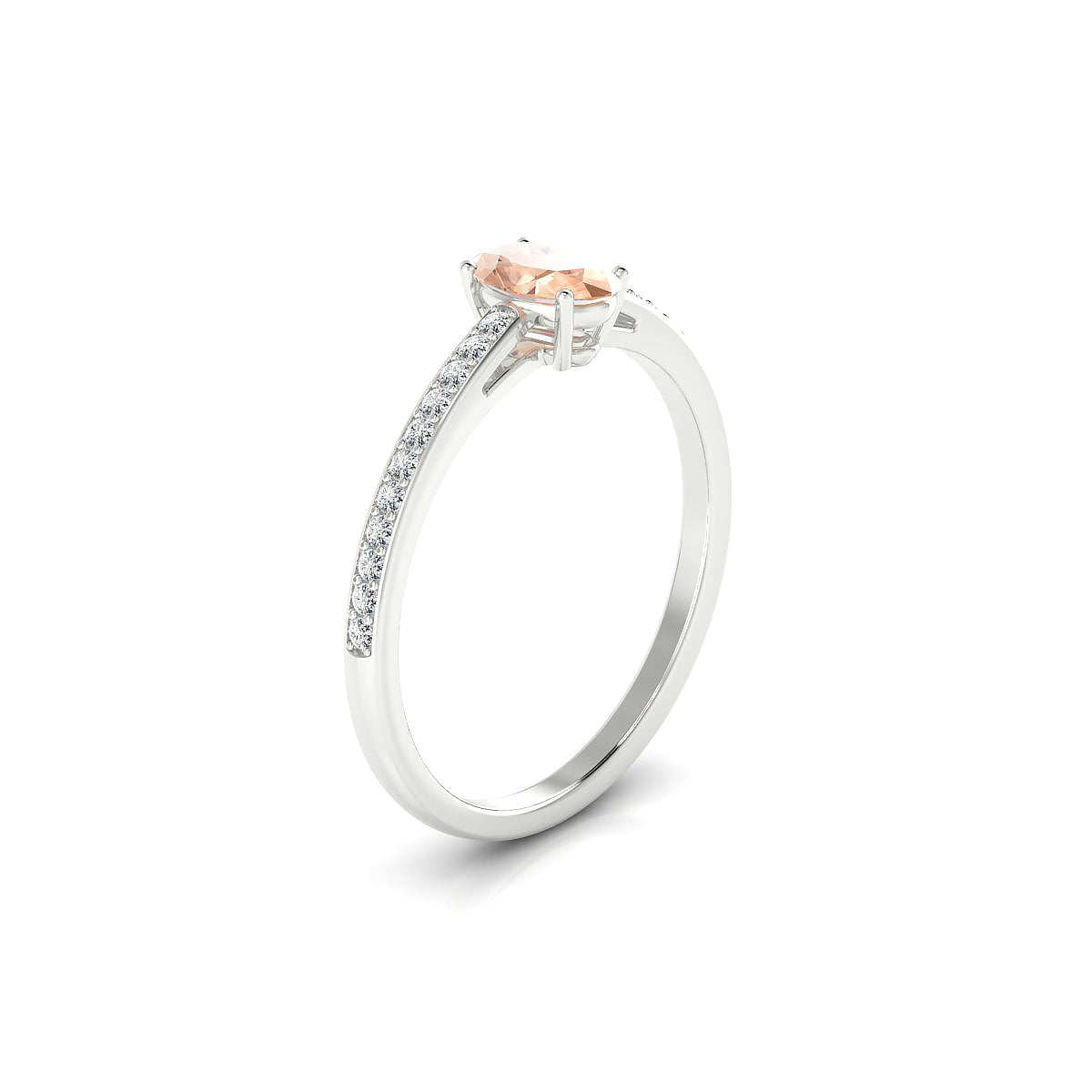 Promise | 18k White Gold 6 x 4 mm Oval Morganite Ring