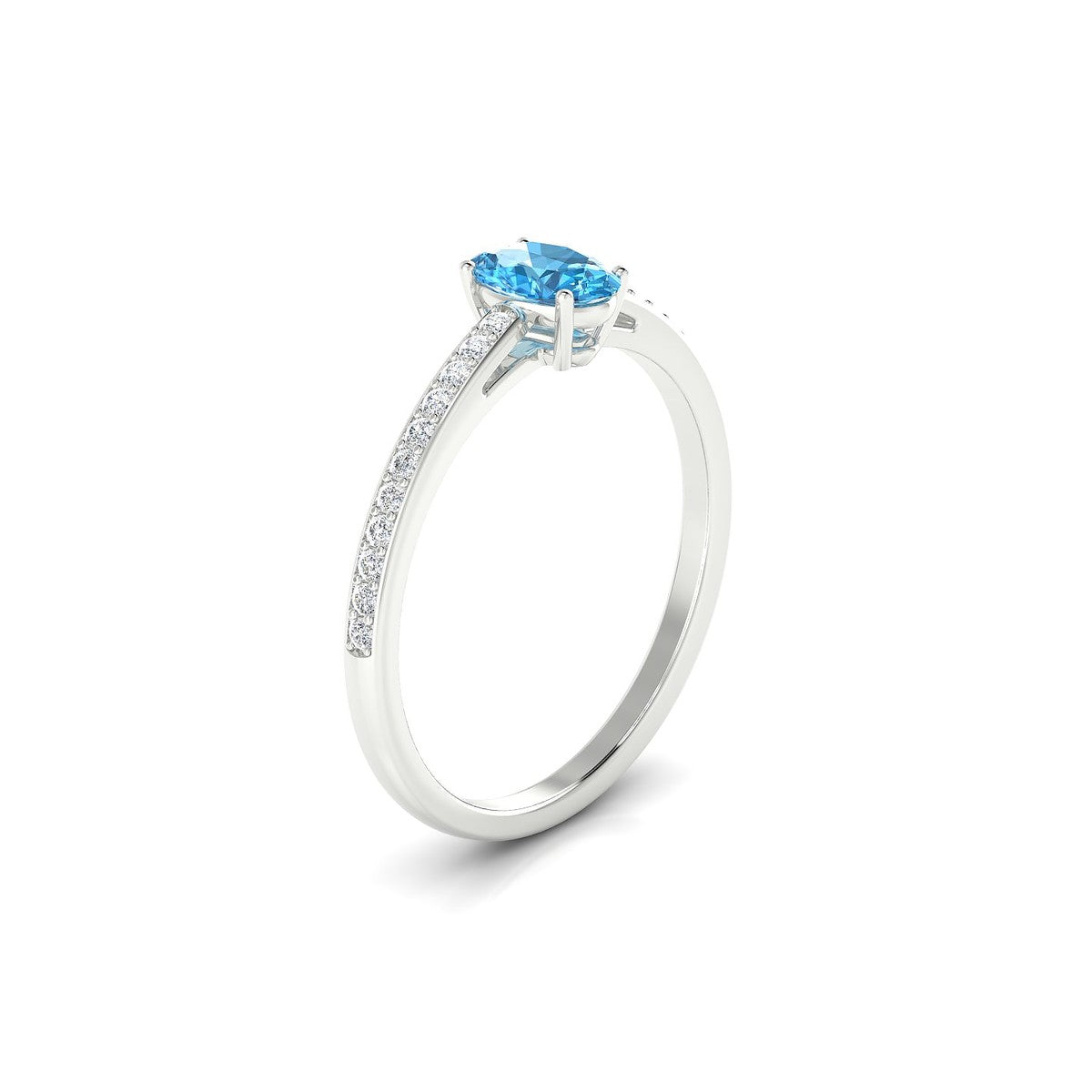 Promise | 18k White Gold 6 x 4 mm Oval Topaz Ring