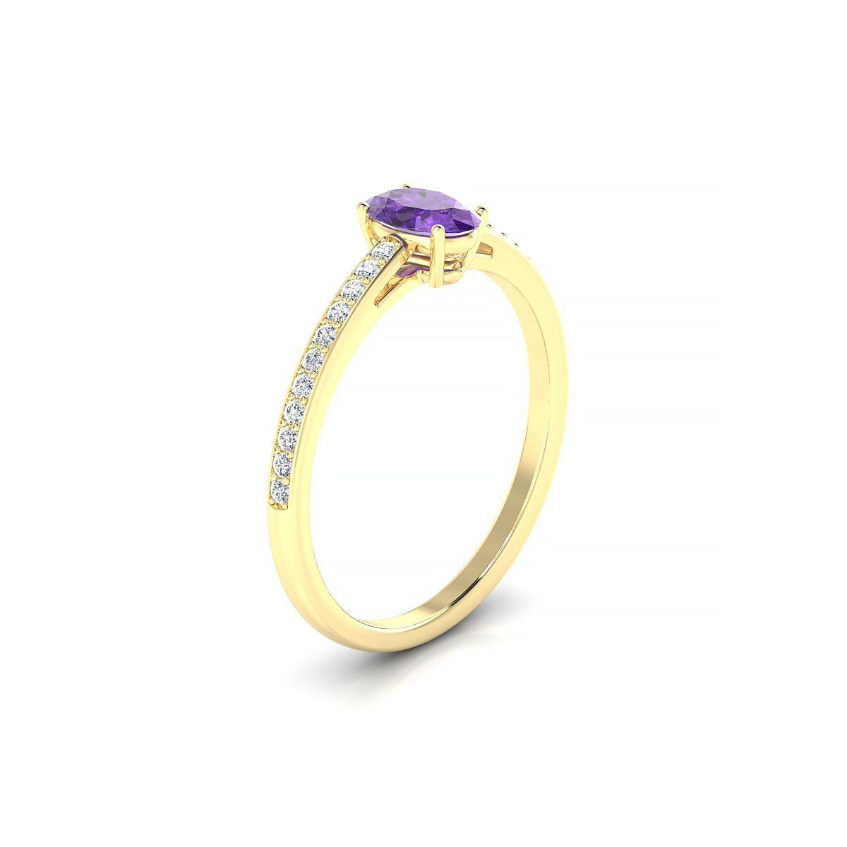 Promise | 18k Yellow Gold 6 x 4 mm Oval Amethyst Ring