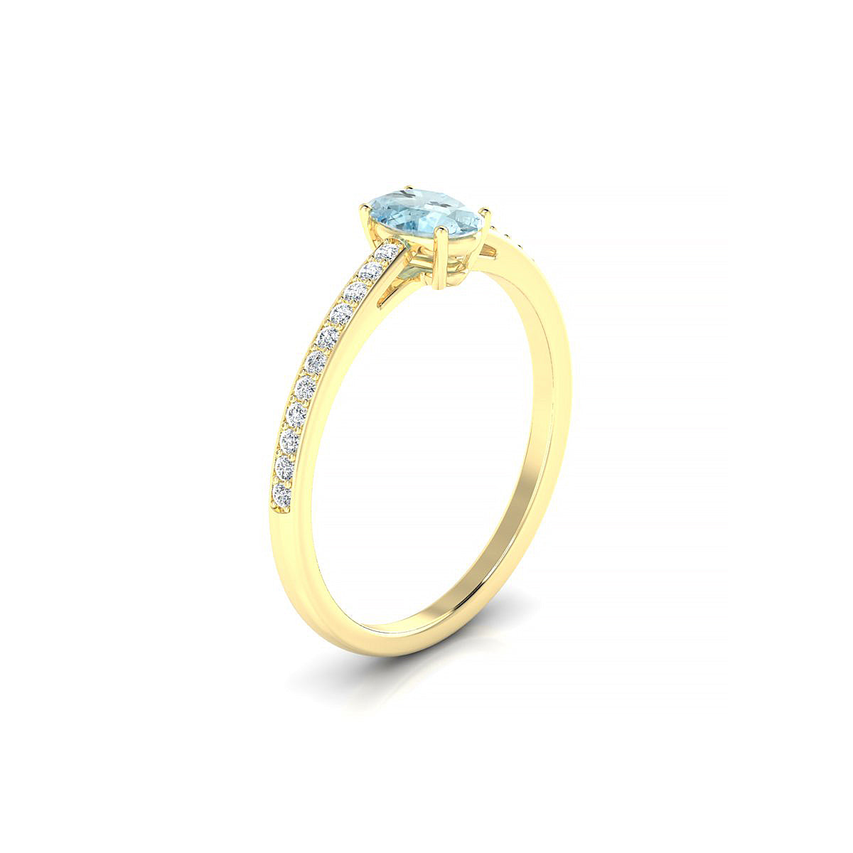 Promise | 18k Yellow Gold 6 x 4 mm Oval Aquamarine Ring