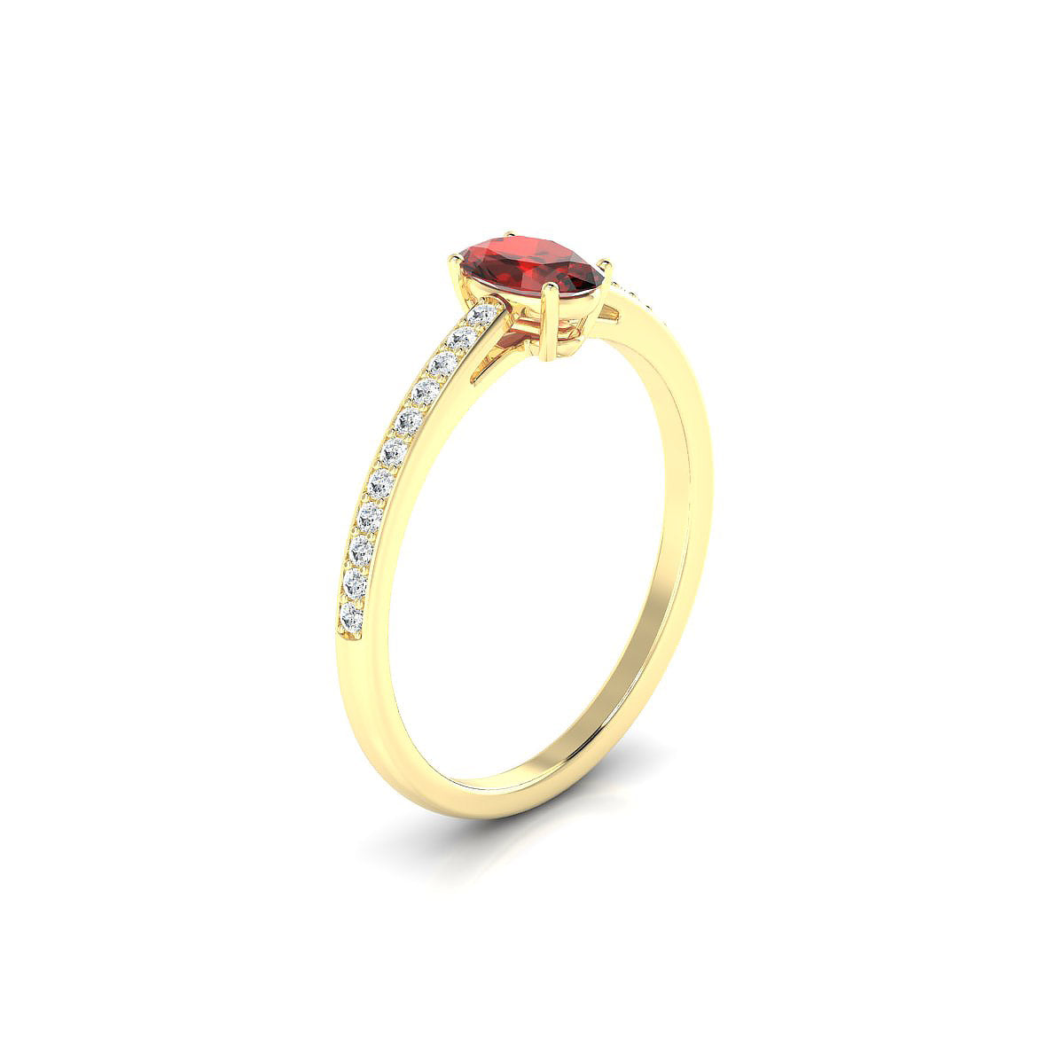 Promise | 18k Yellow Gold 6 x 4 mm Oval Garnet Ring